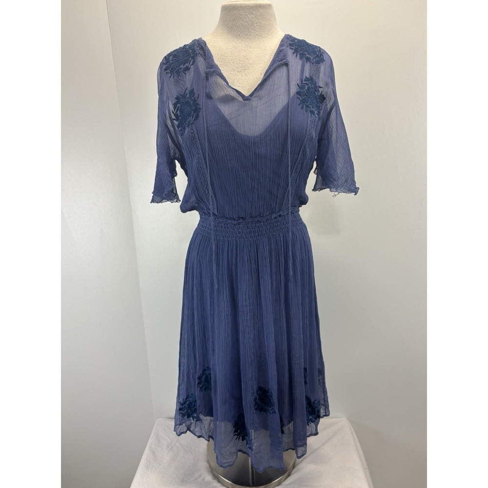 Sundance Led By Dreams Women's Floral Embroidered Drop Waist Midi Dress Petite S
